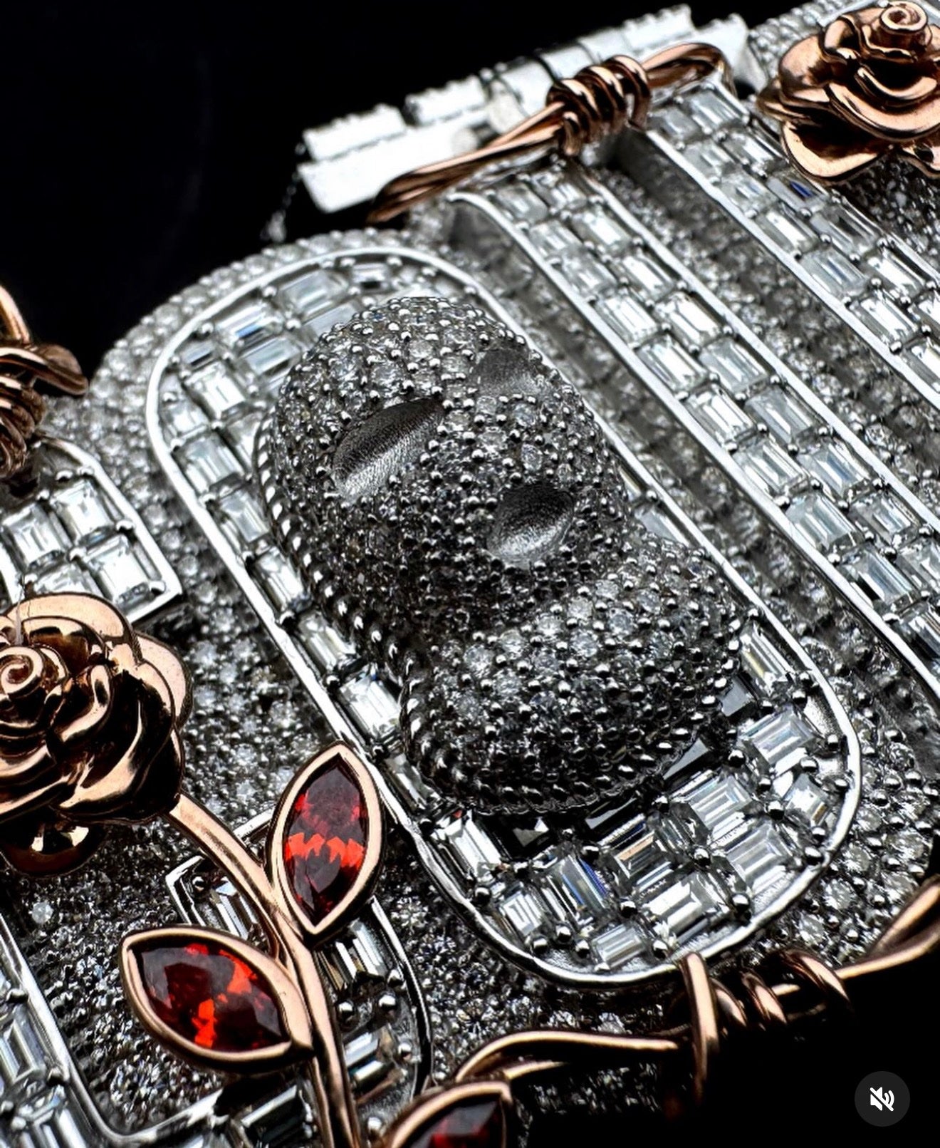 Macro shot of iced-out detailing on a custom Mars Jewelers pendant