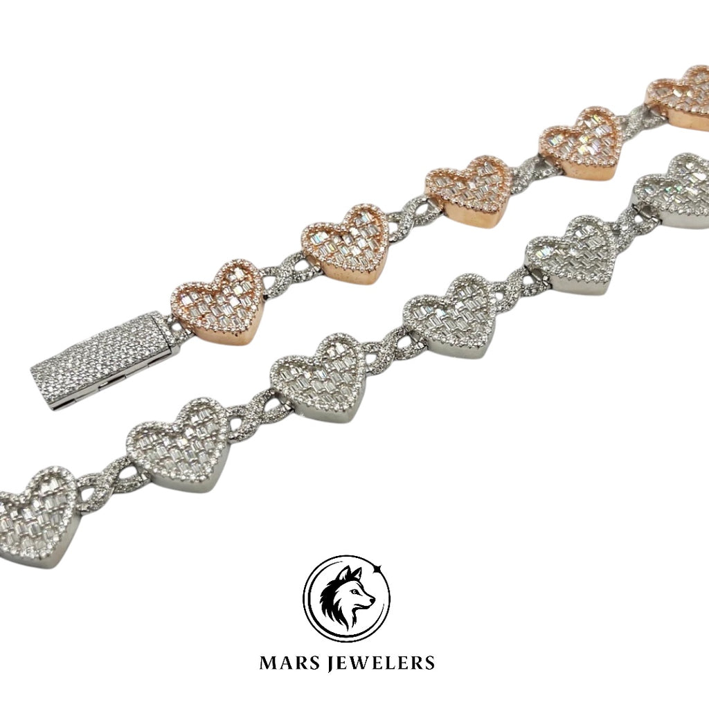 .925 Heart Baguette - Mars Jewelers