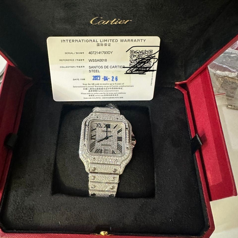 Bust Down Cartier Santos – Original Movement