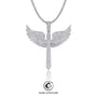 Winged Cross Pendant – VVS Lab Stone, .925 Silver