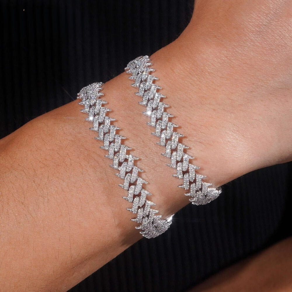 Spike Lab-Created Diamond Bracelet (.925 Silver)