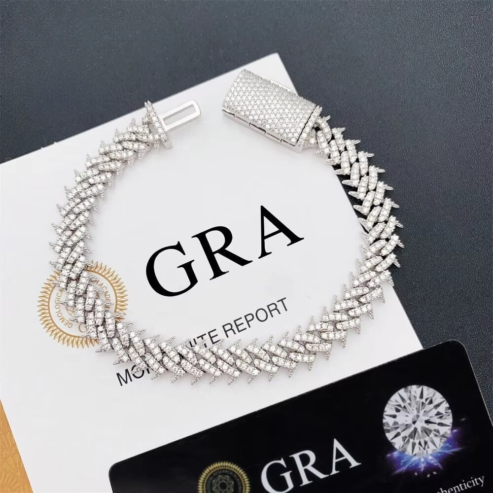 Spike Lab-Created Diamond Bracelet (.925 Silver)