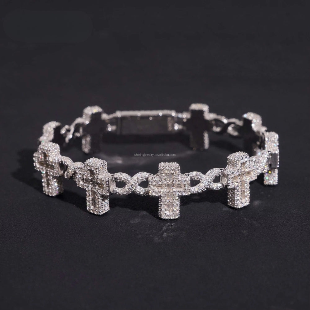 Infinity Cross Bracelet & Chain Set – VVS Lab Stone Jewelry | Mars Jewelers