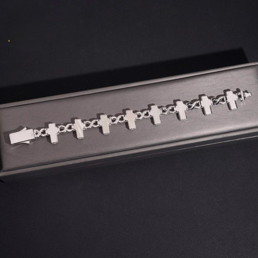 Infinity Cross Bracelet & Chain Set – VVS Lab Stone Jewelry | Mars Jewelers