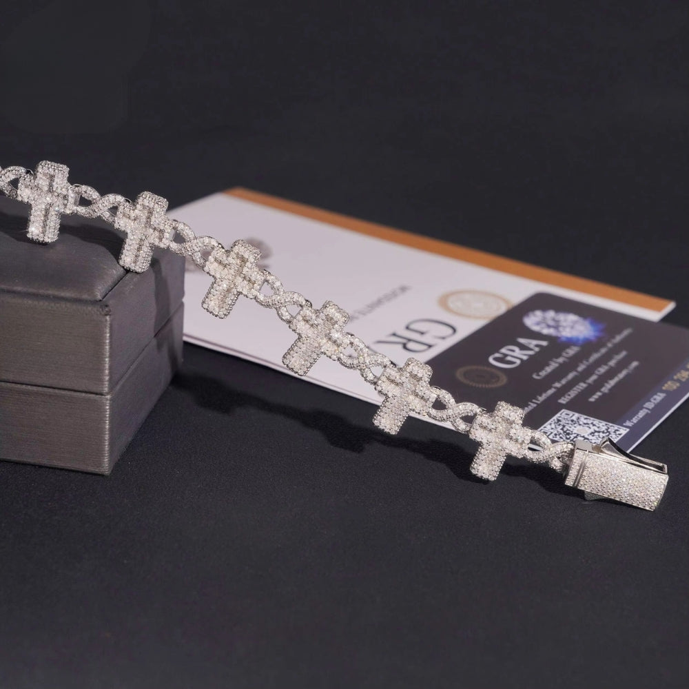 Infinity Cross Bracelet & Chain Set – VVS Lab Stone Jewelry | Mars Jewelers