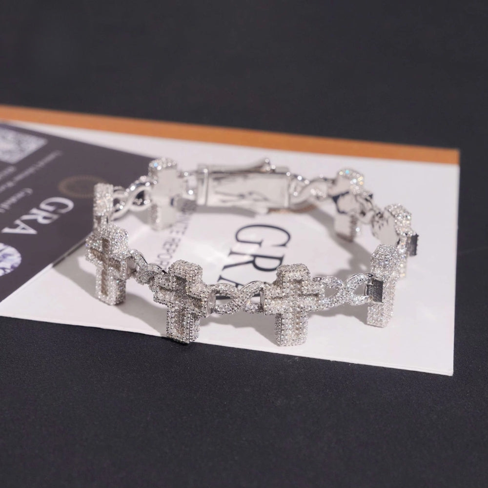 Infinity Cross Bracelet & Chain Set – VVS Lab Stone Jewelry | Mars Jewelers