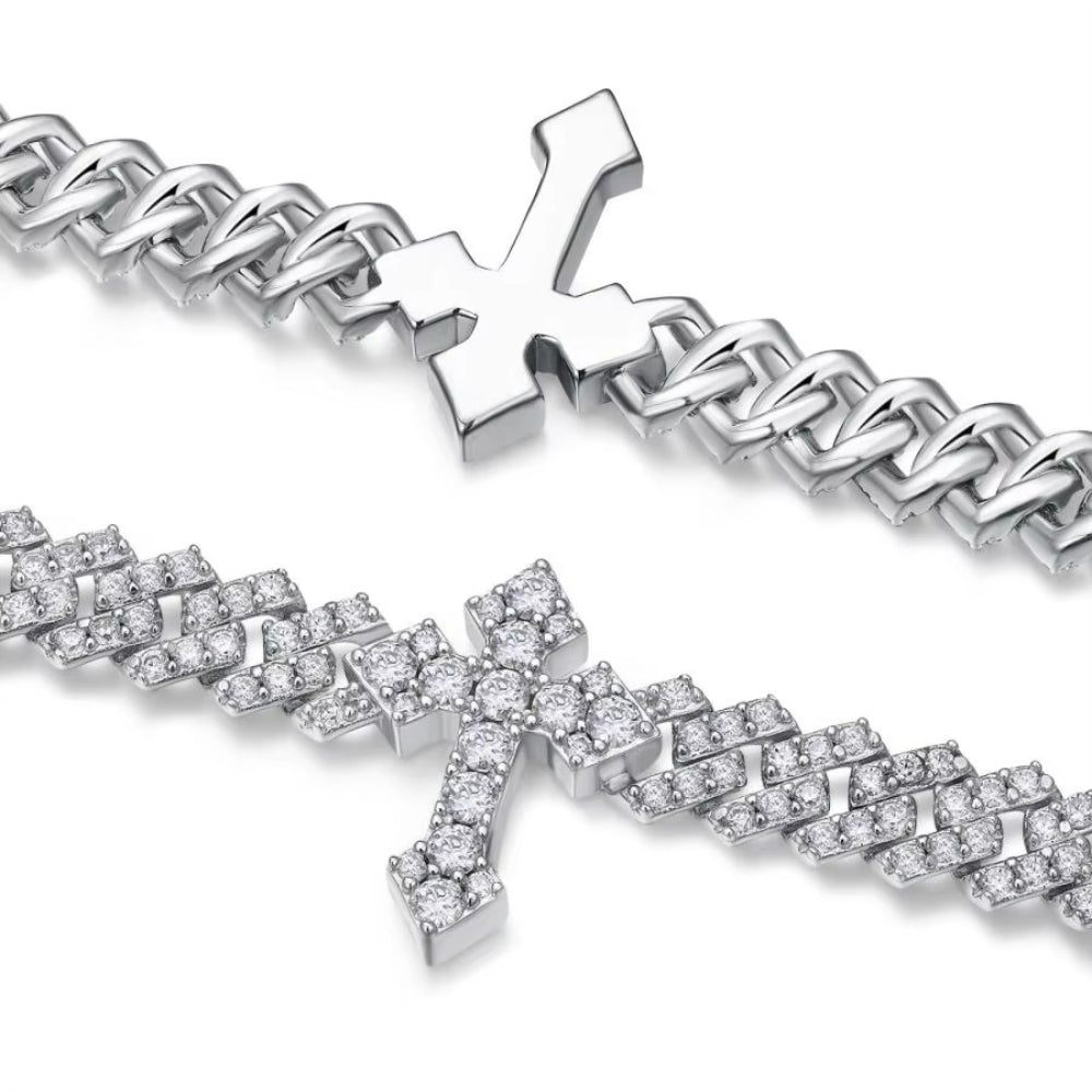 .925 Cross Cuban Bracelet