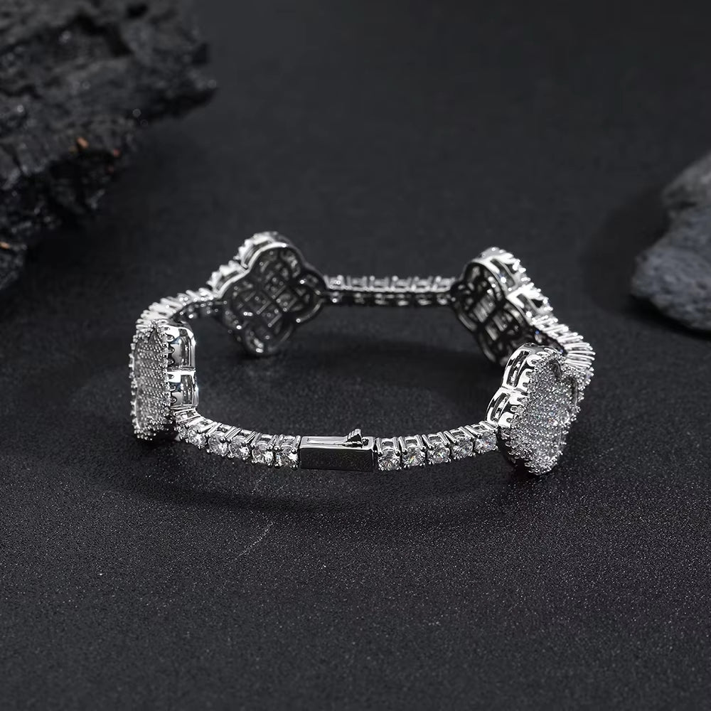 Iced Out Clover Lab Stone Bracelet