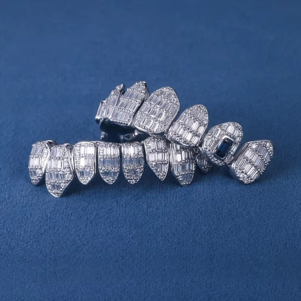 8 On 8 Baguette Moissanite Grillz