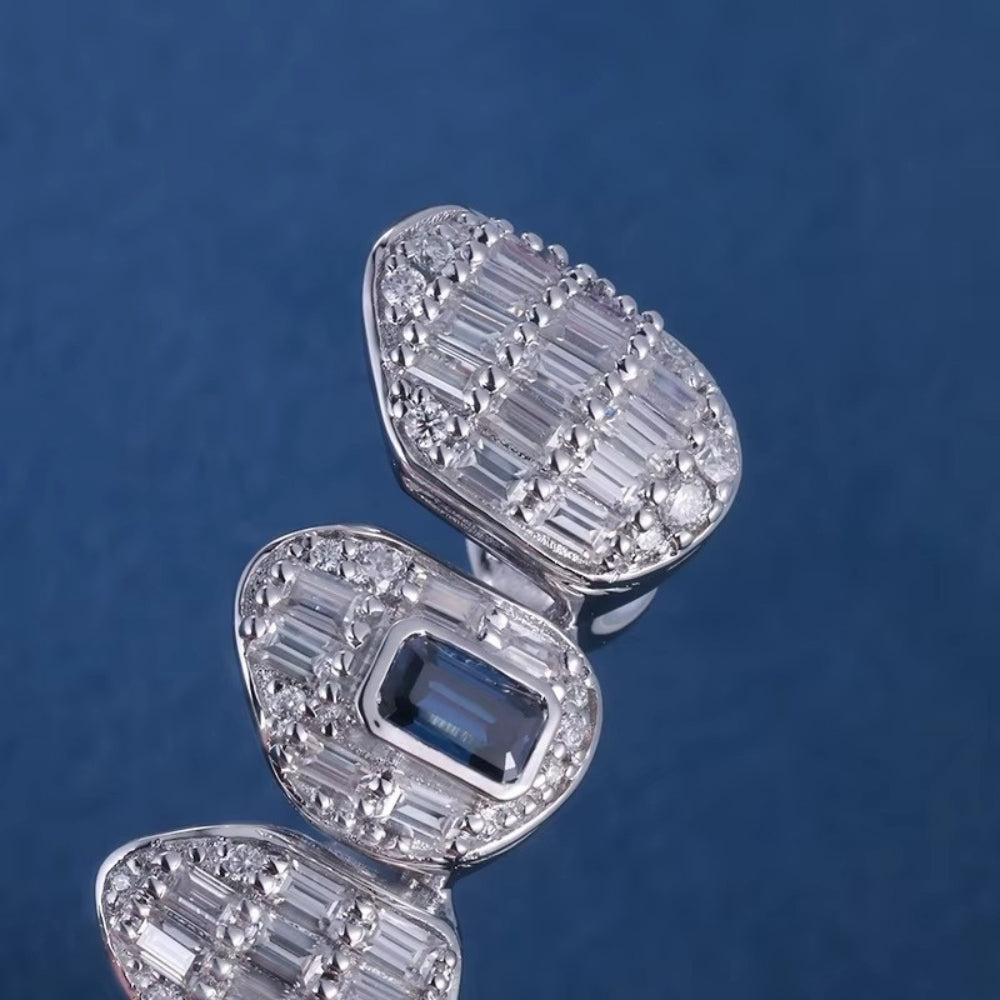 8 On 8 Baguette Moissanite Grillz