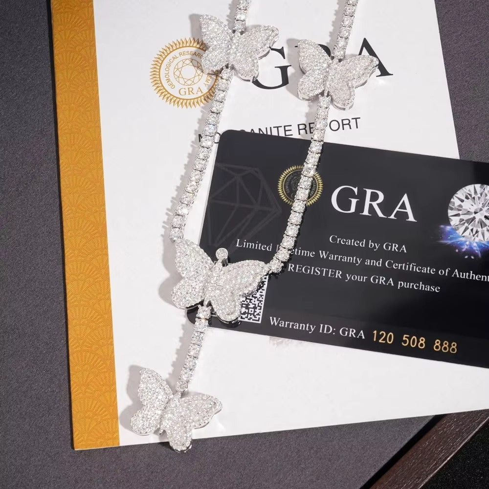 .925 Butterfly Lab Stone Tennis Chain