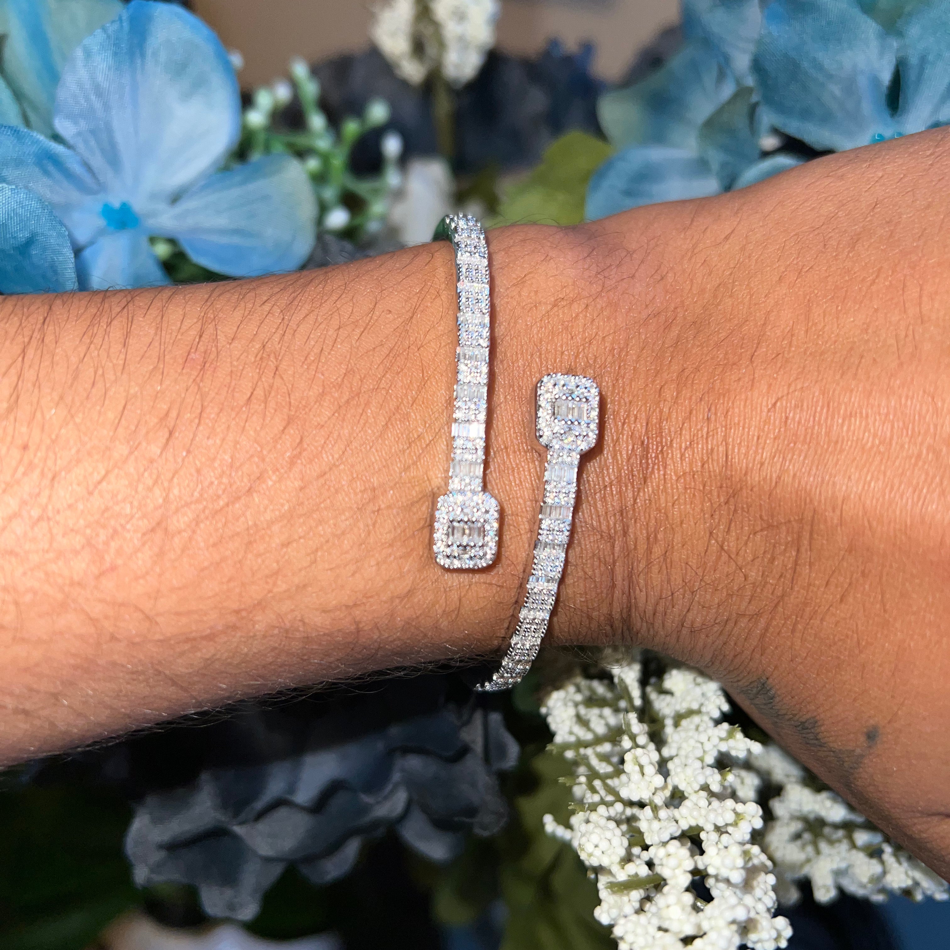 6-7.5" .925 Silver Iced Baguette - Mars Jewelers