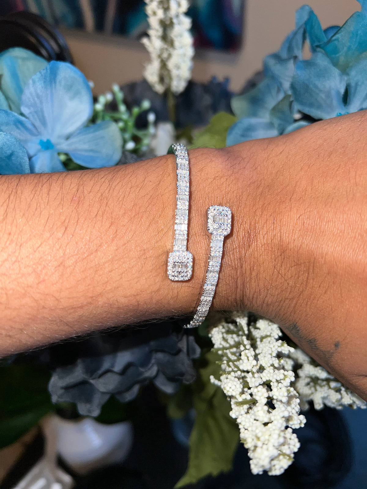 6-7.5" .925 Silver Iced Baguette - Mars Jewelers