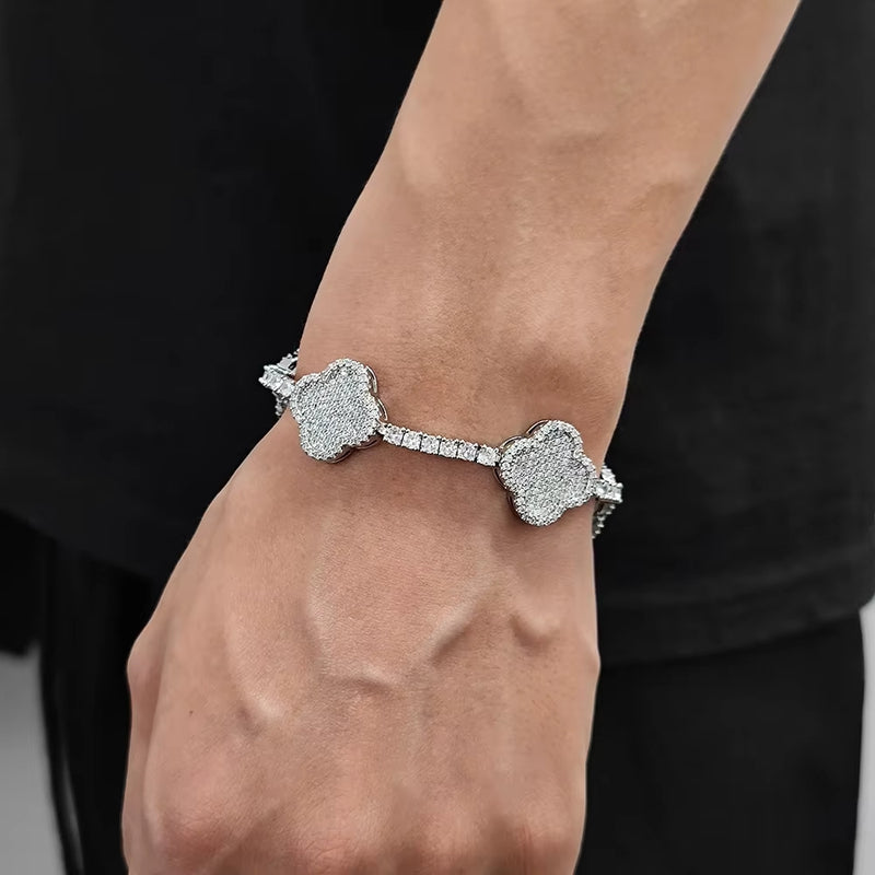 Iced Out Clover Lab Stone Bracelet