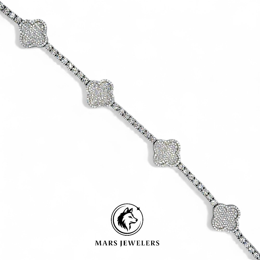 Iced Out Clover Lab Stone Bracelet