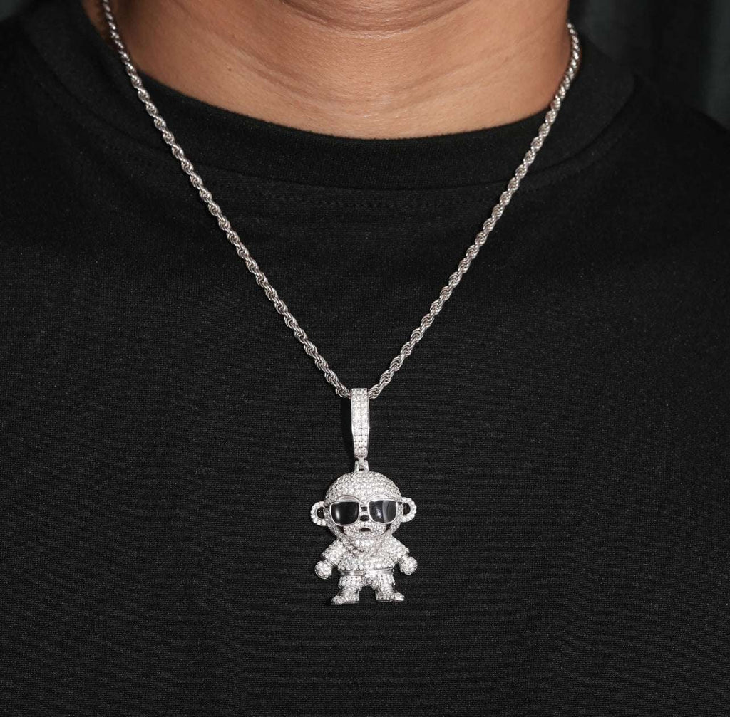 Iced Out Monkey With Glasses - Mars Jewelers
