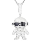 Iced Out Monkey With Glasses - Mars Jewelers