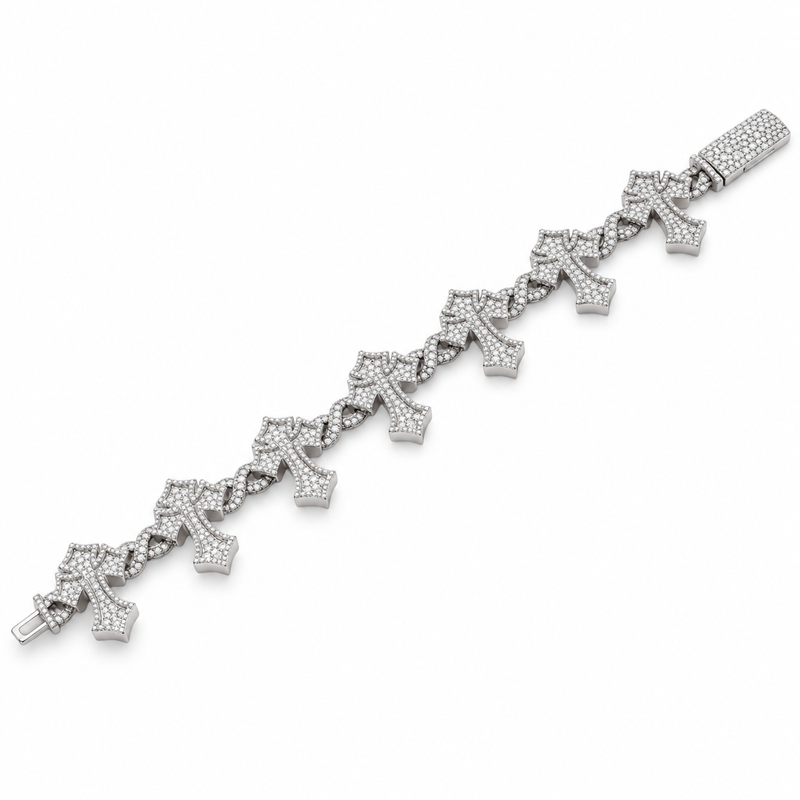 13mm Cross Infinity Bracelet — main — white background