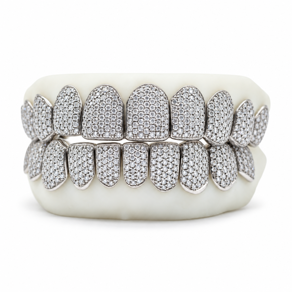 Custom Moissanite Grillz – VVS Moissanite & .925 Silver — main — white background