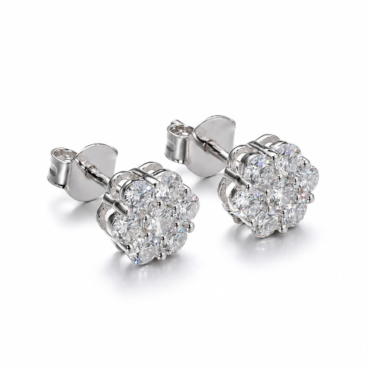 Cluster Earrings — back — white background