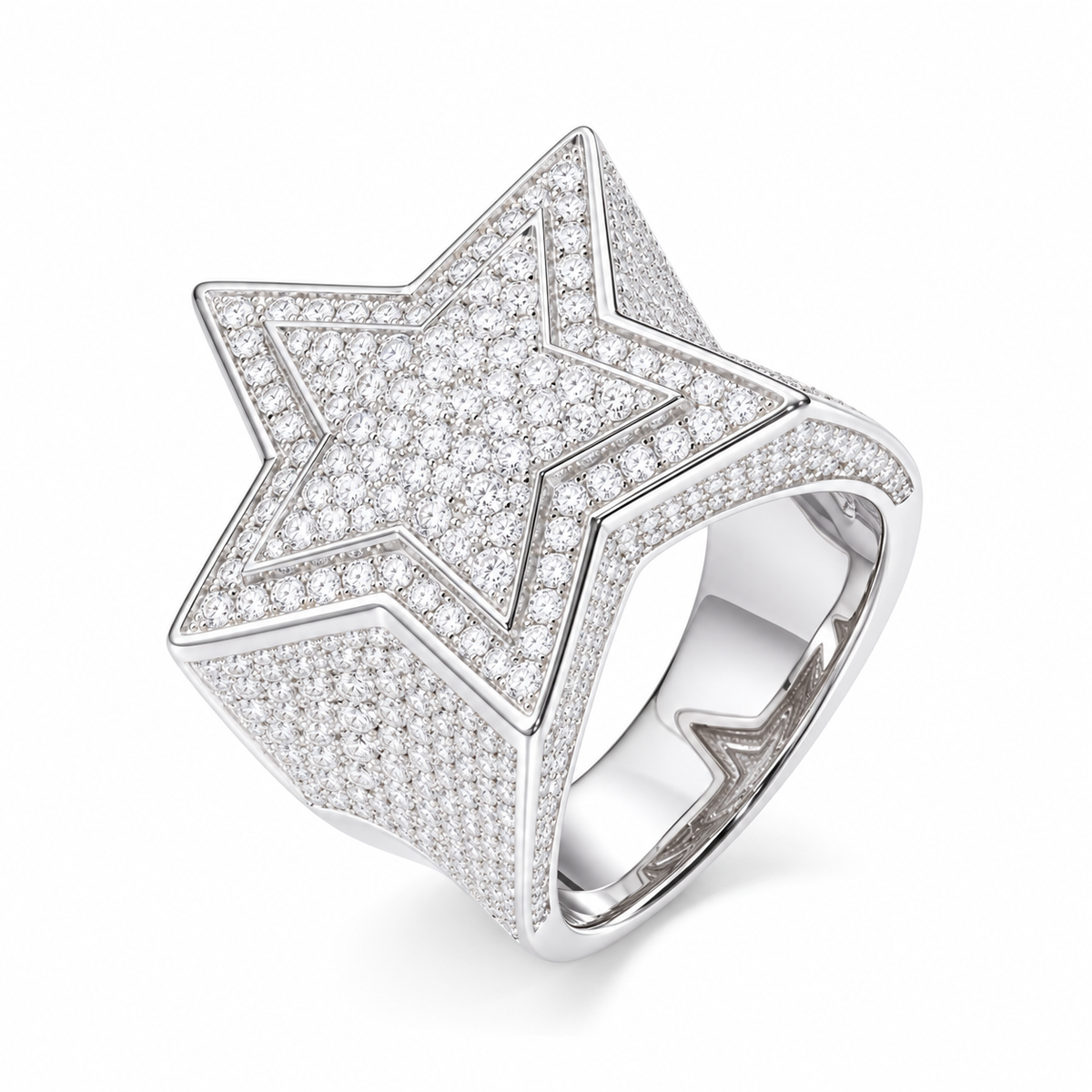 White Gold Vermeil Star — main — white background