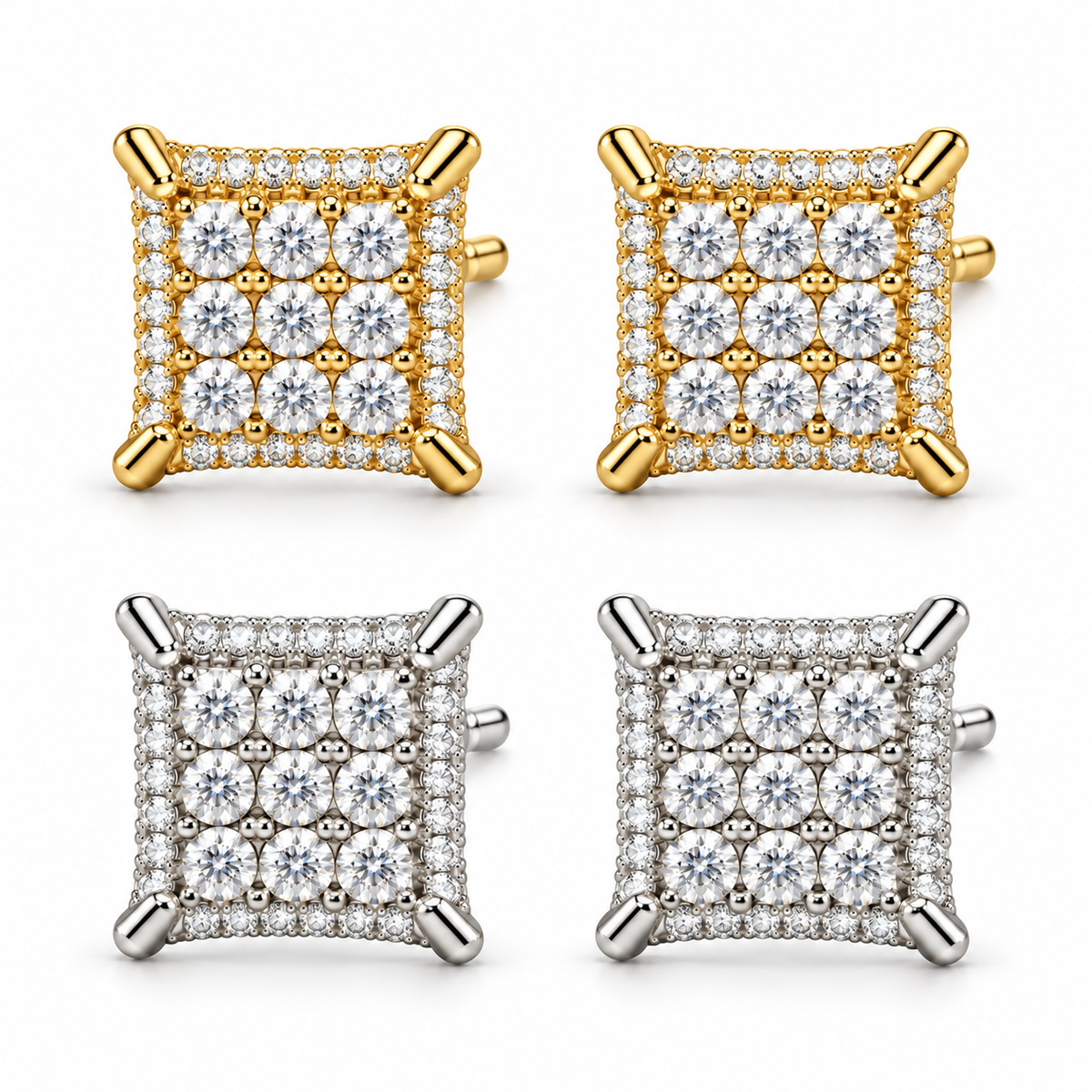 3x3 square earrings - available color options