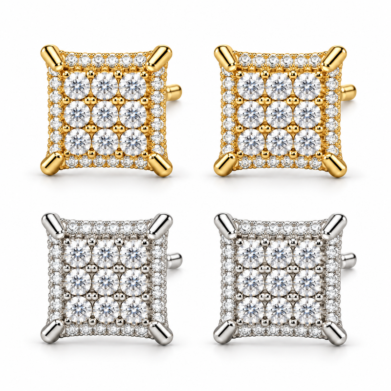3x3 square earrings - available color options