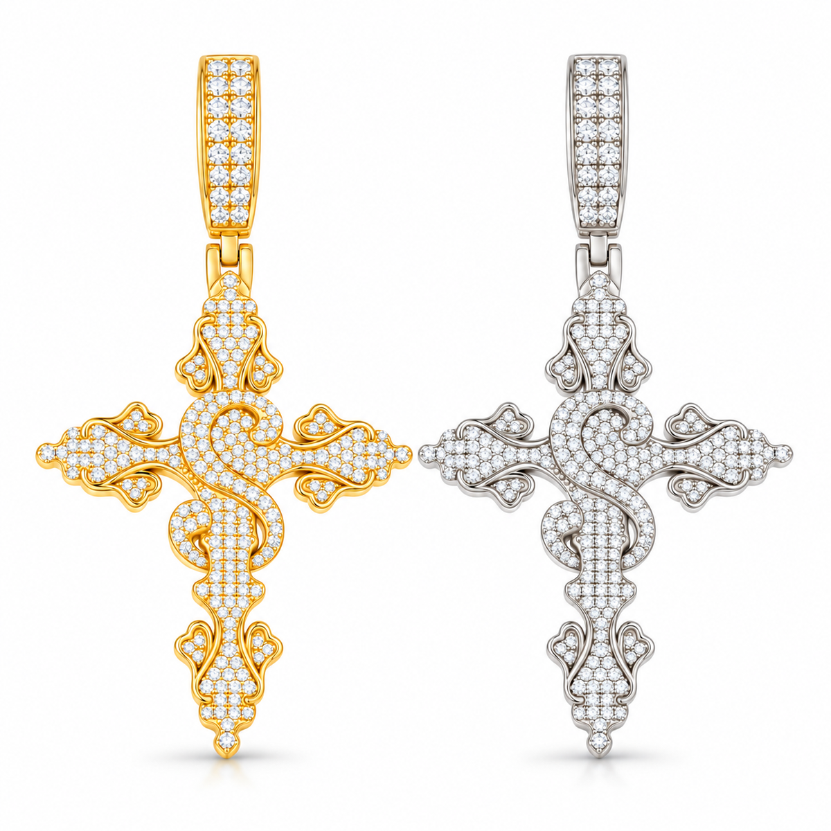 Dollar sign cross pendant - available color options