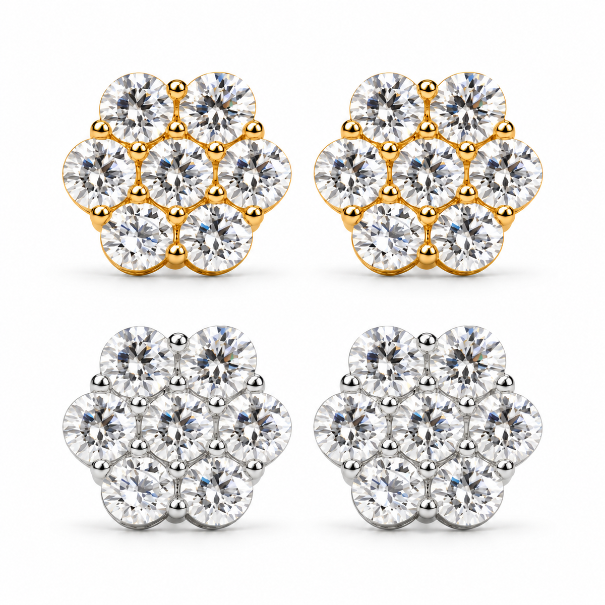 Cluster earrings - available color options