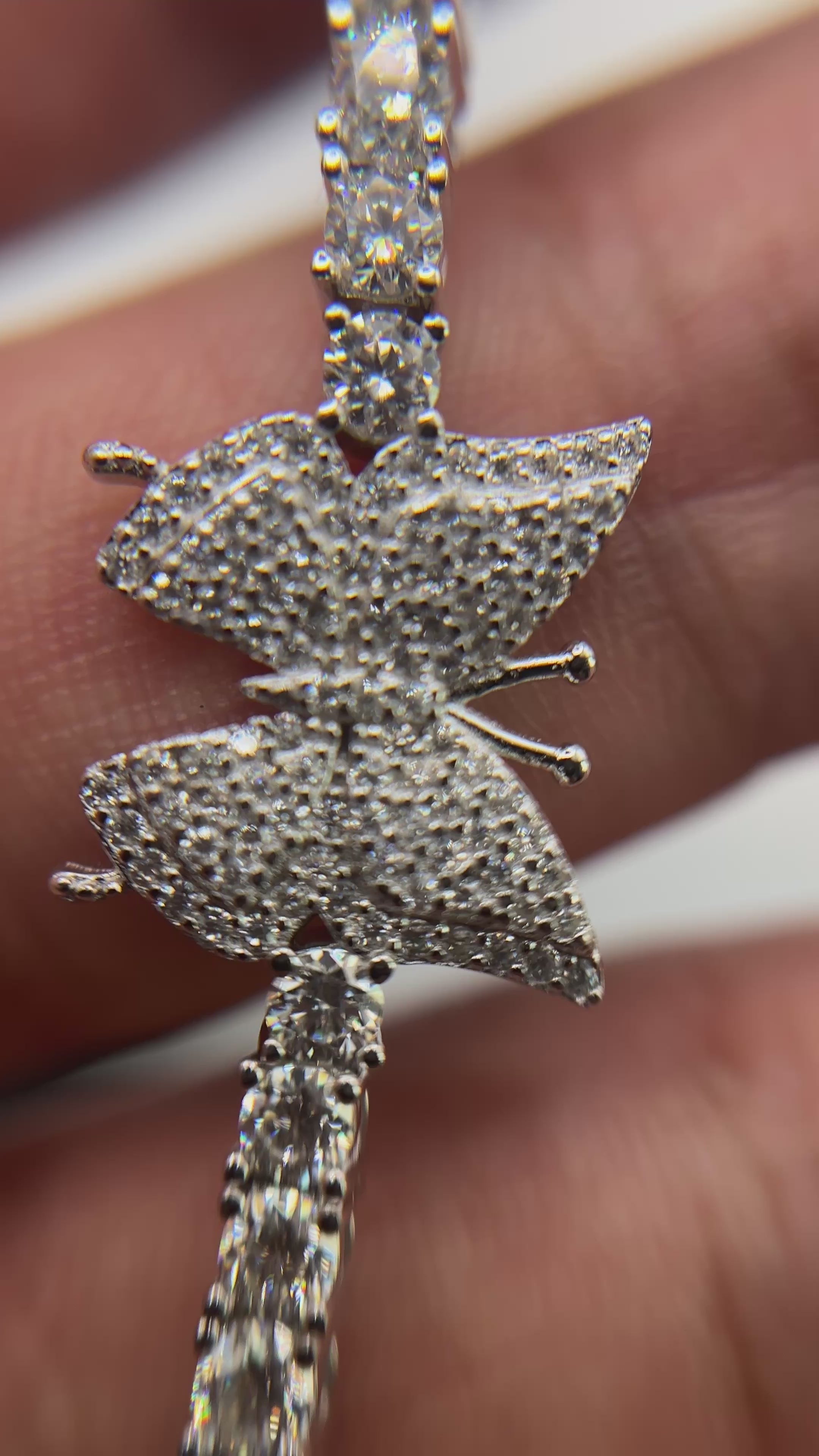video showing butterfly tennis bracelet