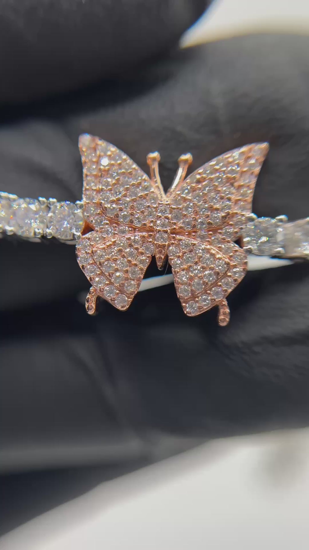 showcase video of butterfly tennis bracelet