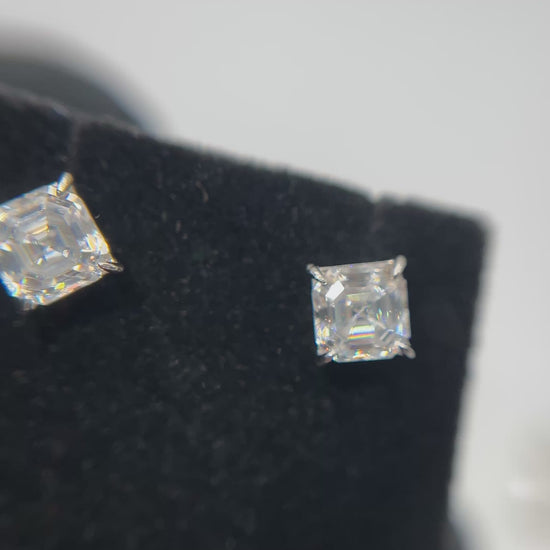 video of Asscher Cut Square Earrings