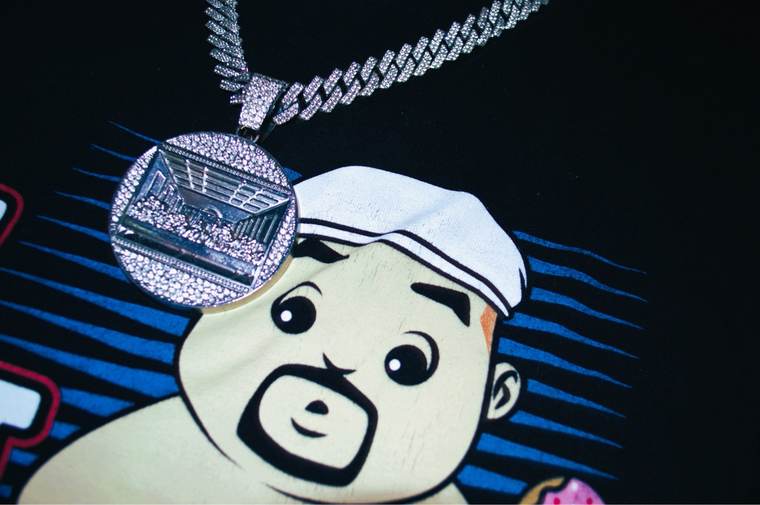 Last Supper medallion pendant on an iced cuban chain
